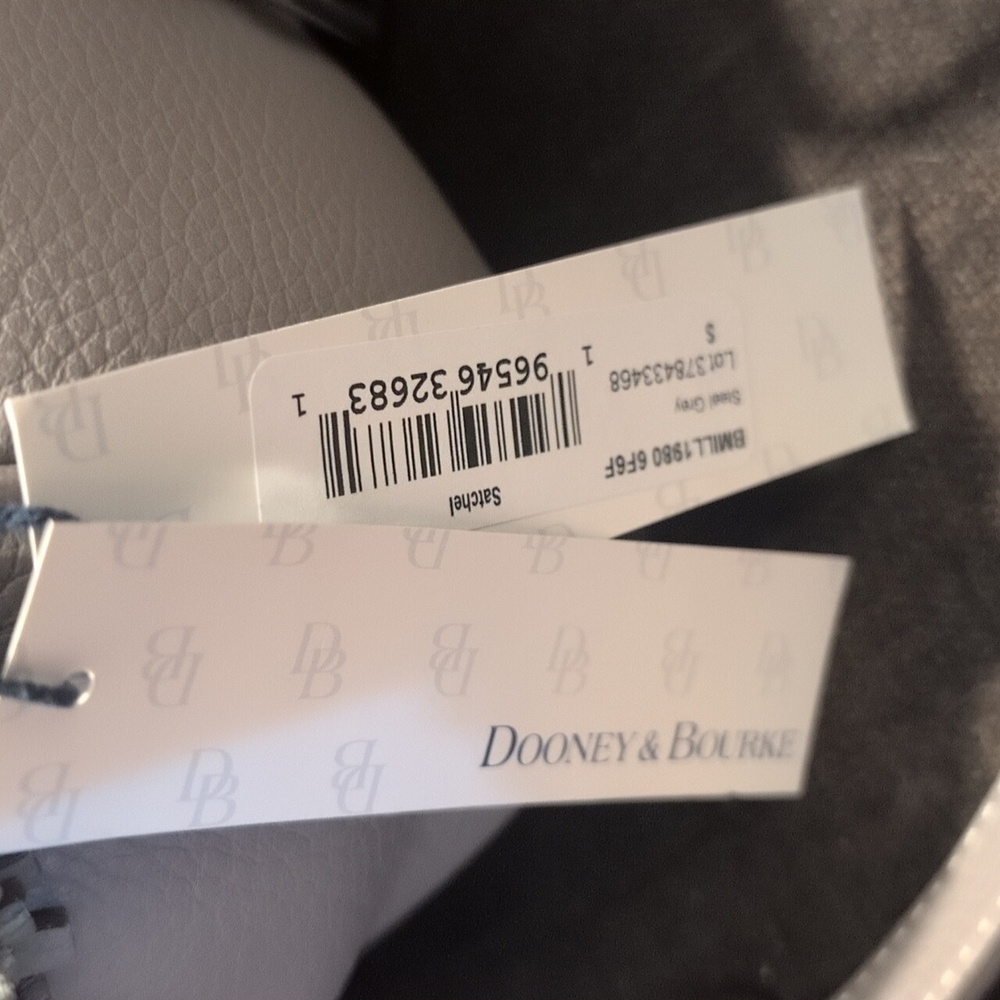 Dooney & Bourke Florentine Leather Tasseled Satchel Bag Elephant Gray Crossbody - Picture 7 of 7